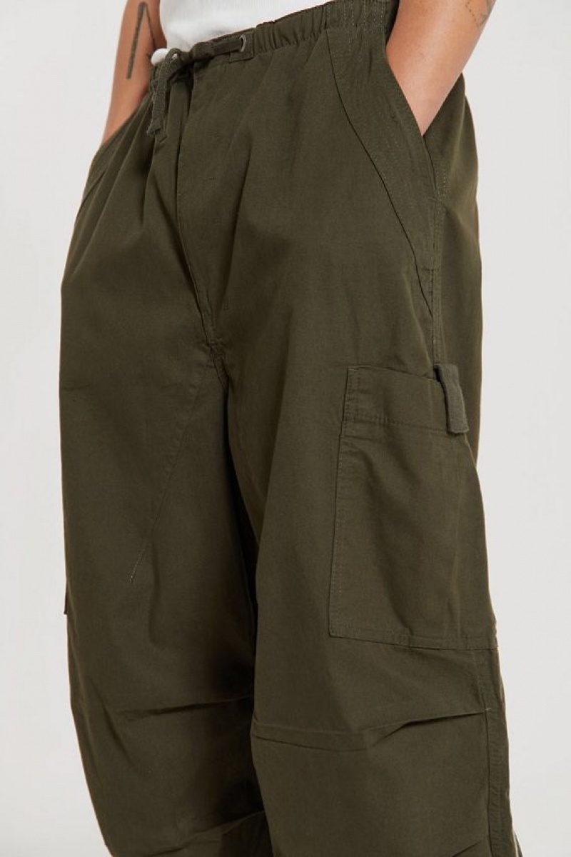 Jadedlondon Khaki Topograph Parachute Pants | JADLDN24739