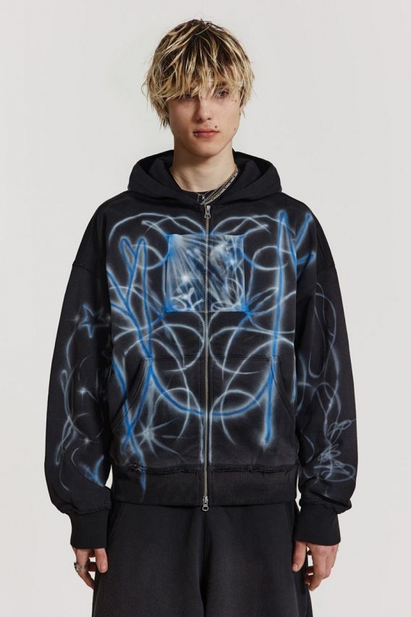 Jadedlondon Light Across The Water Zip Up Hoodie | JADLDN24854