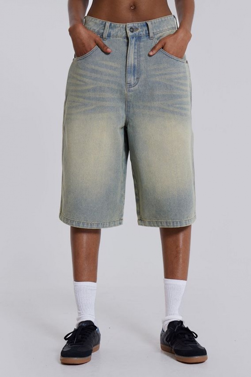 Jadedlondon Light Wash Jumbo Jorts | JADLDN24451