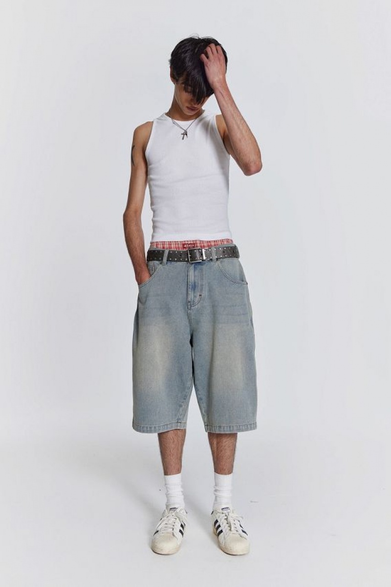 Jadedlondon Light Wash Jumbo Jorts | JADLDN24582