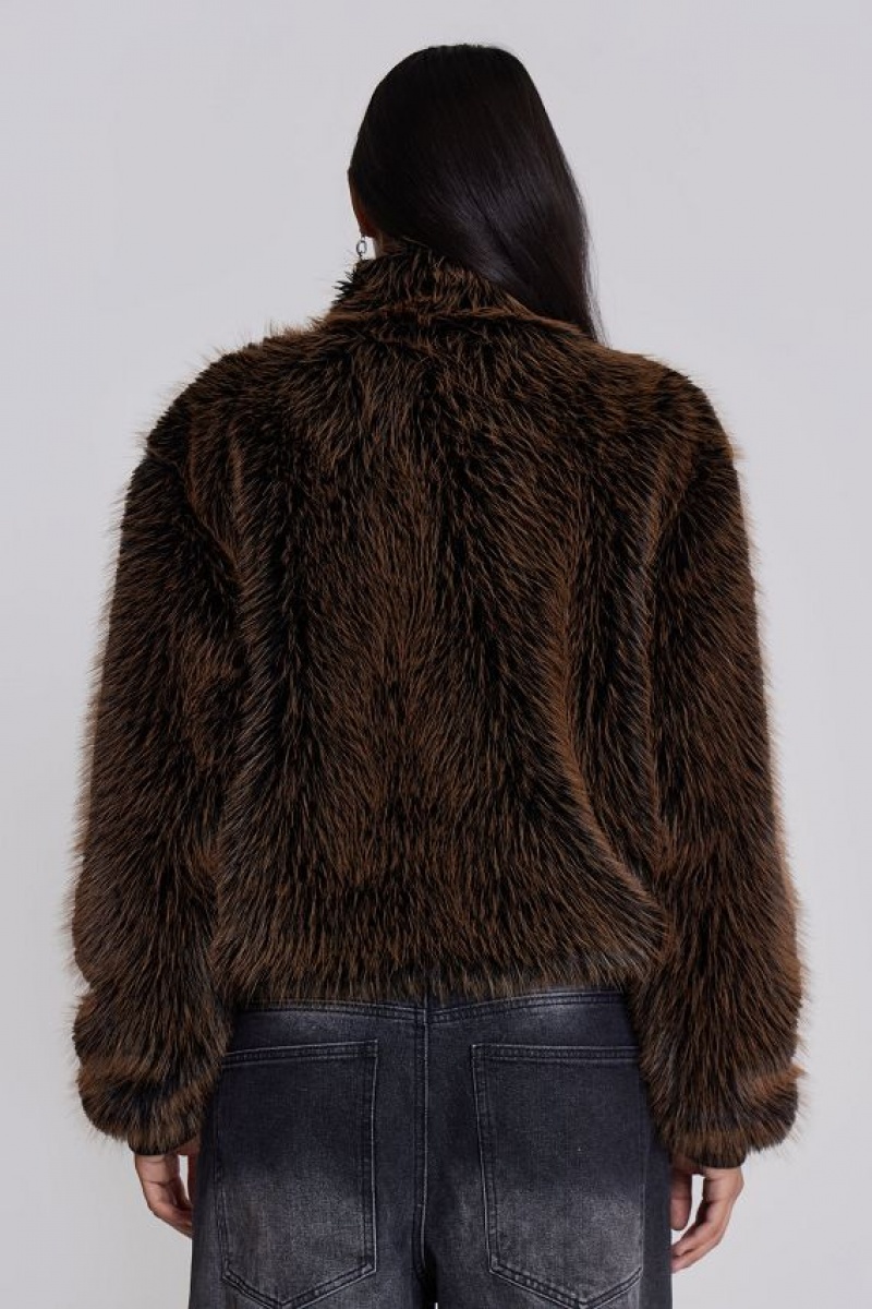 Jadedlondon Mendoza Faux Fur Jacket | JADLDN24192