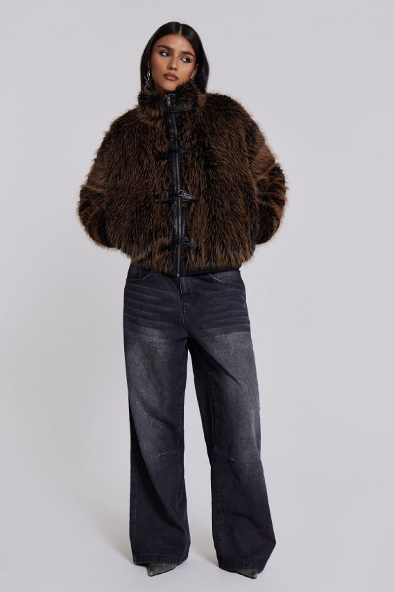 Jadedlondon Mendoza Faux Fur Jacket | JADLDN24192