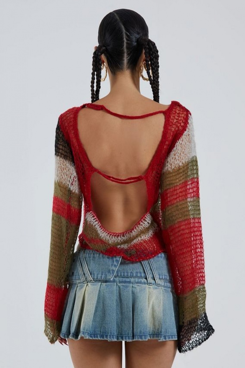 Jadedlondon Mercer Backless Shredded Knit | JADLDN23867