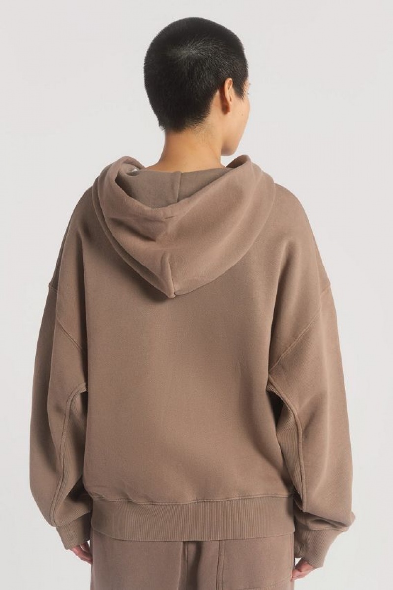 Jadedlondon Ntrls Clay Oversized Zip Through Hoodie | JADLDN23893