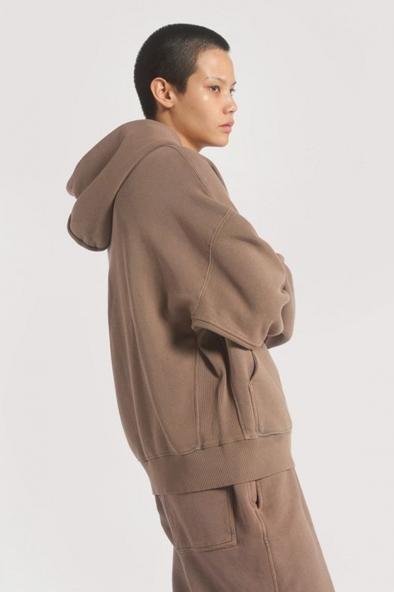 Jadedlondon Ntrls Clay Oversized Zip Through Hoodie | JADLDN23893