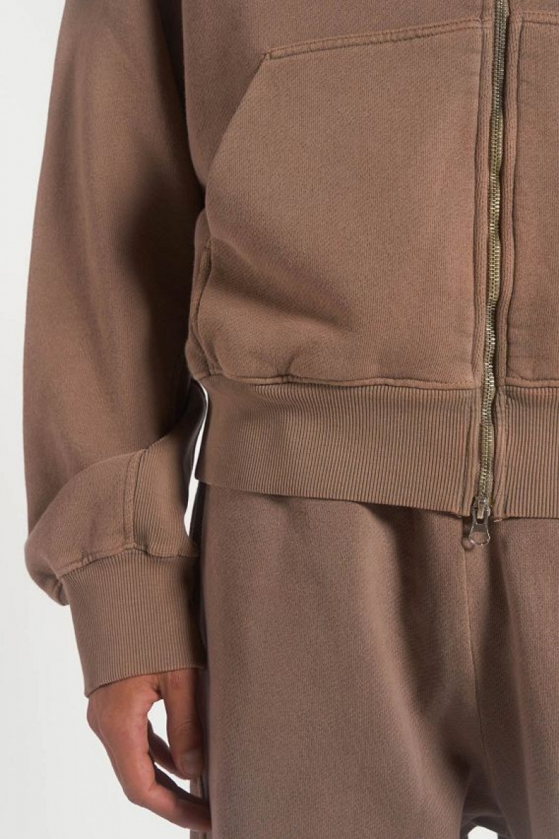 Jadedlondon Ntrls Clay Oversized Zip Through Hoodie | JADLDN23893