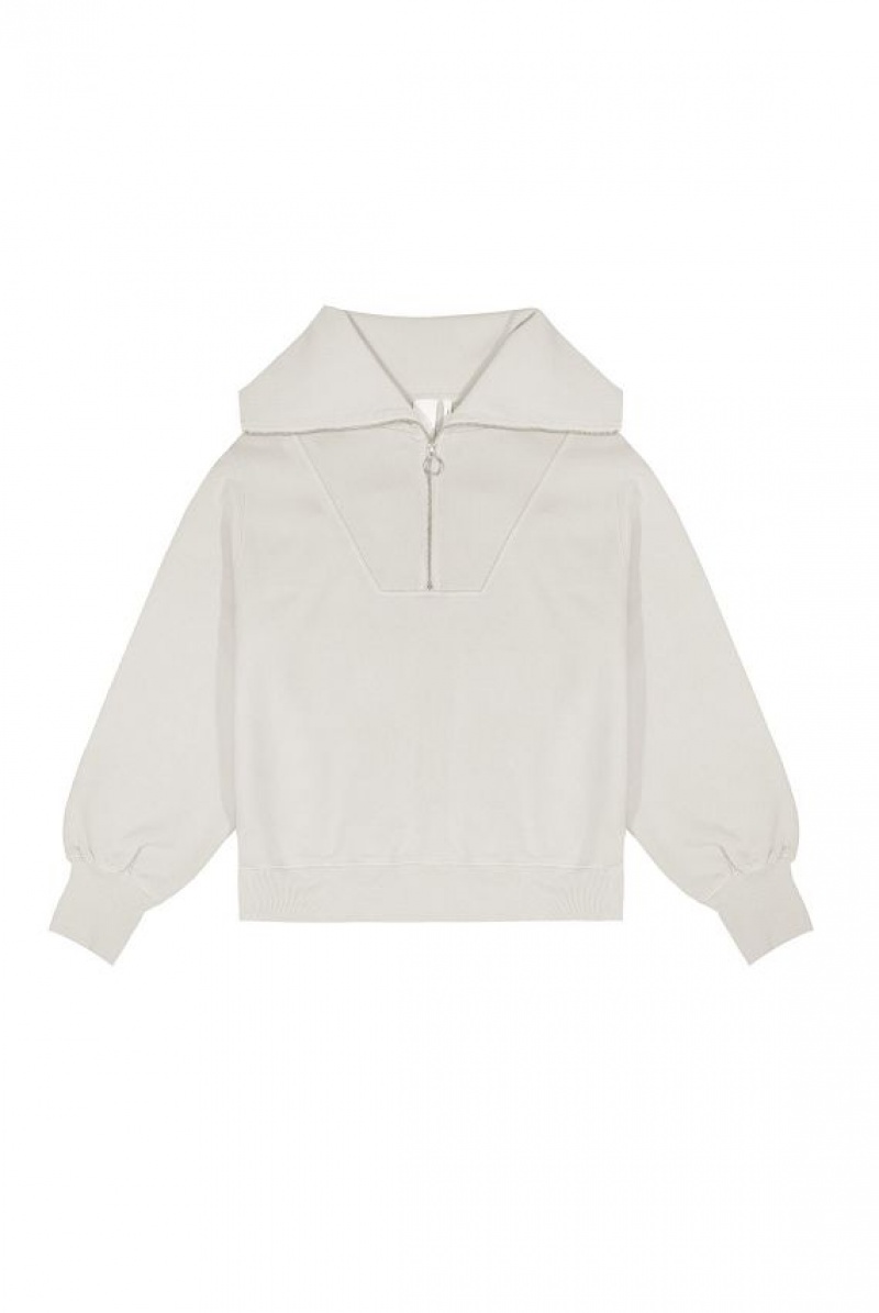 Jadedlondon Ntrls Stone Quarter Zip Sweatshirt | JADLDN23892