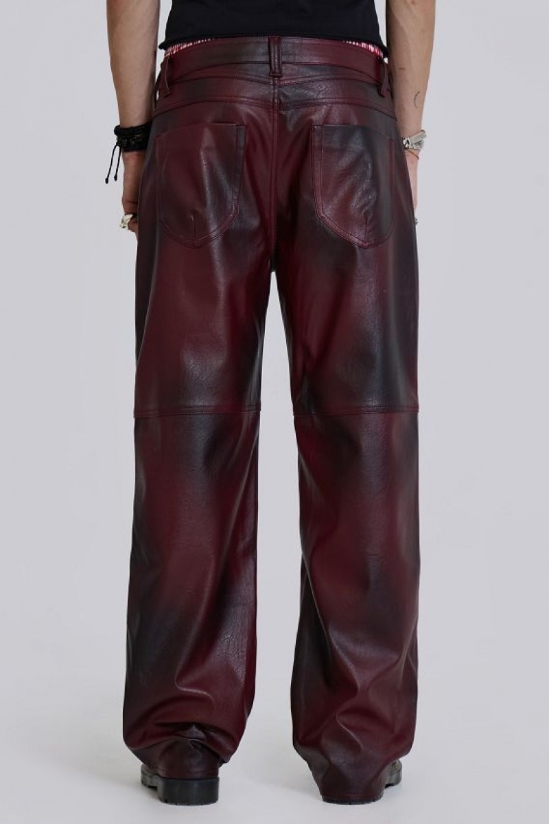 Jadedlondon Oxblood Faux Leather Pants | JADLDN24771