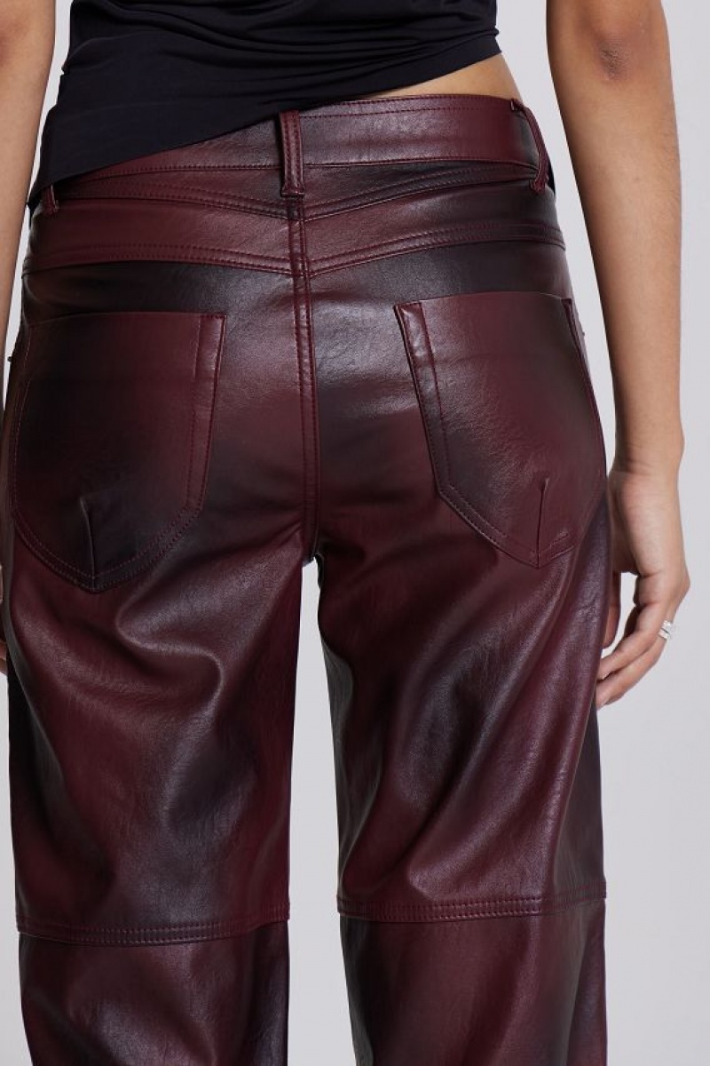 Jadedlondon Oxblood Faux Leather Pants | JADLDN24070