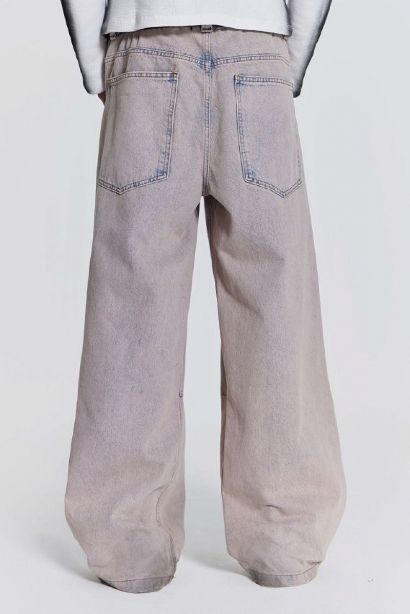 Jadedlondon Pink Wash Acid Colossus Baggy Jeans | JADLDN24380