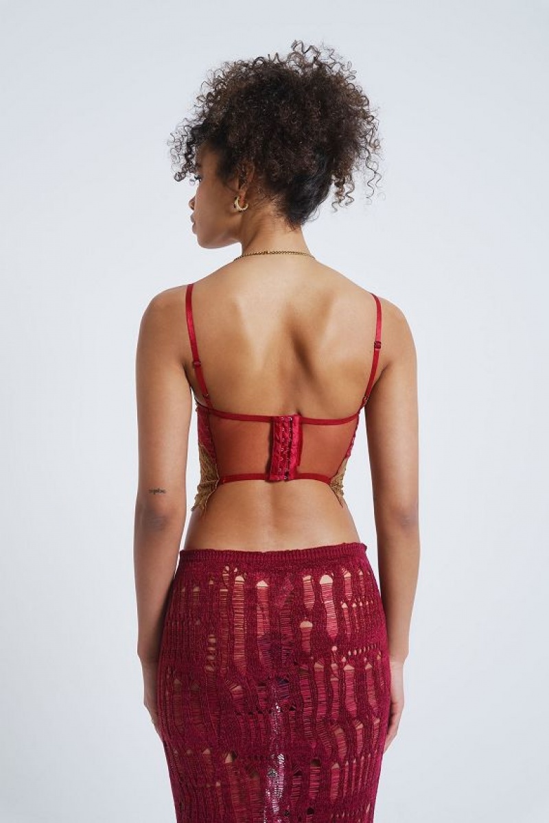 Jadedlondon Red Lorelai Corset | JADLDN23929