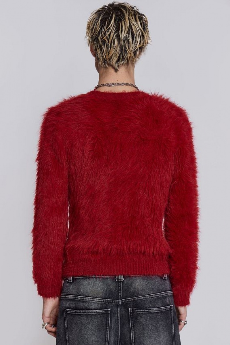 Jadedlondon Red Ominous Knit Jumper | JADLDN24838