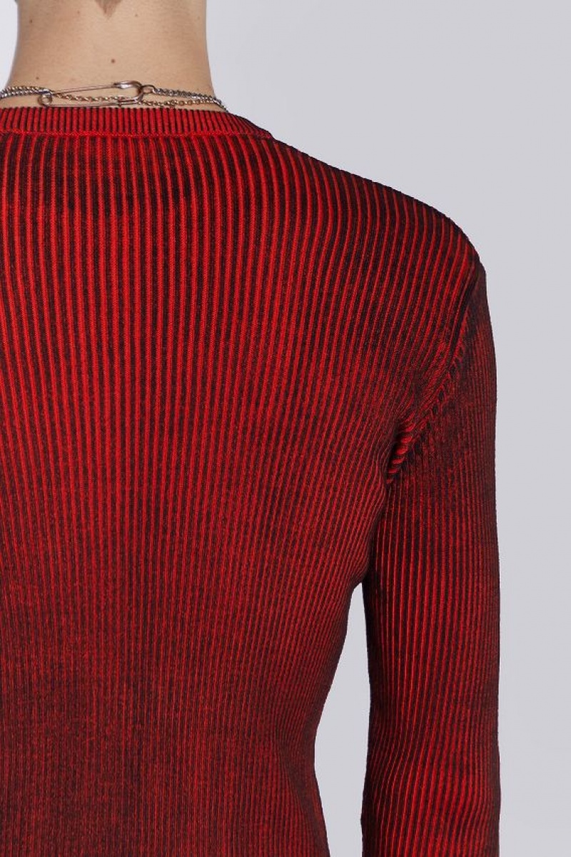 Jadedlondon Red Scrape Knit | JADLDN24834