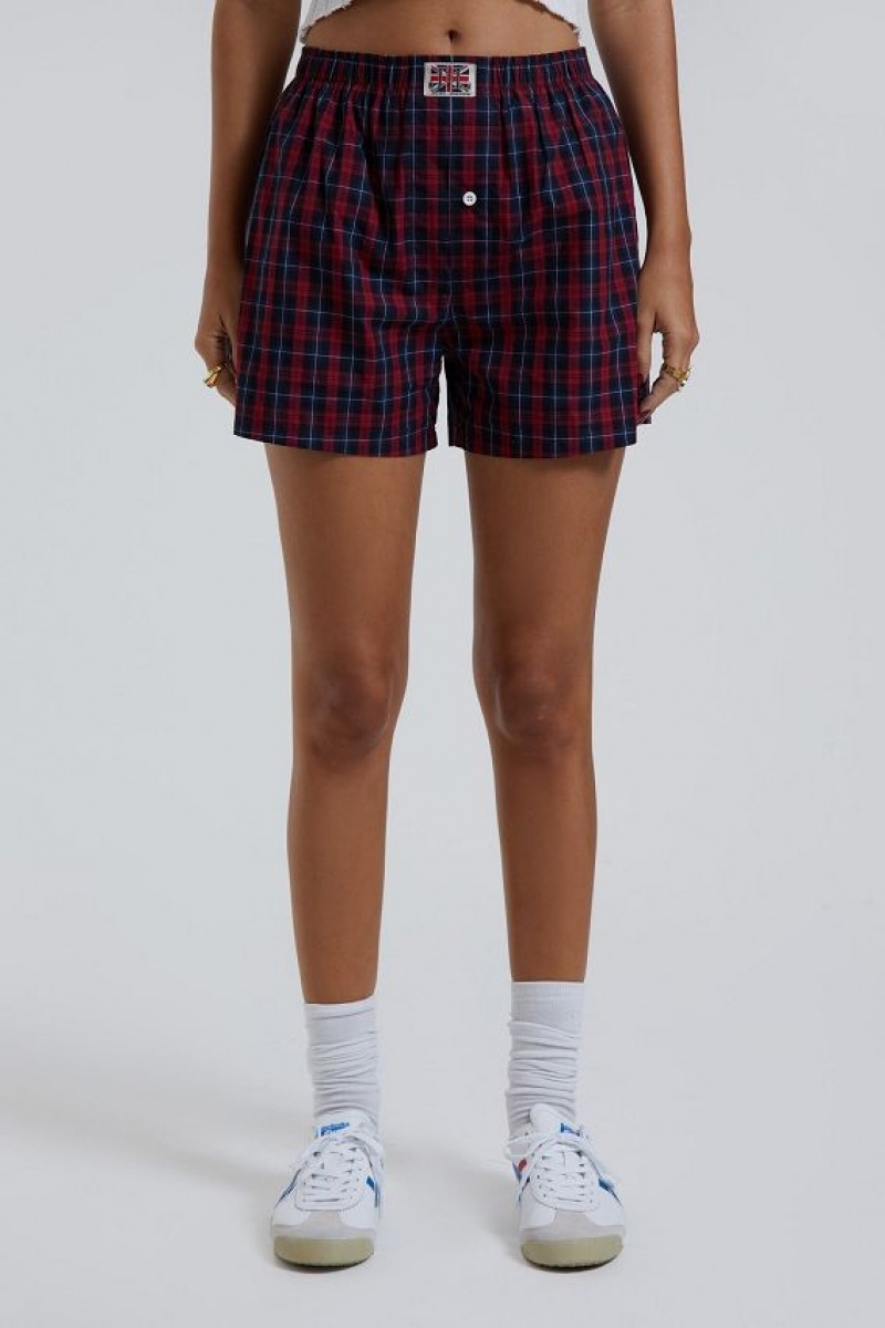 Jadedlondon Red Tartan Boxer Short | JADLDN24123