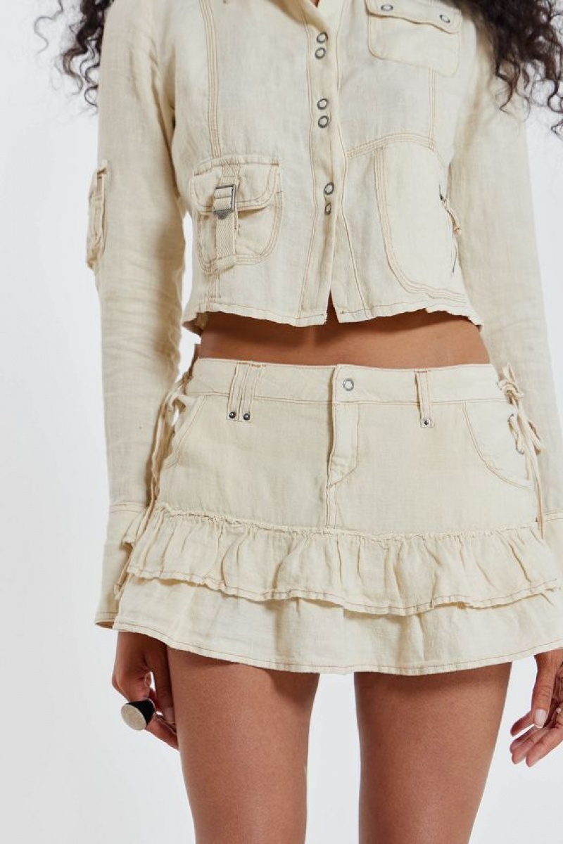 Jadedlondon Santal Linen Cargo Mini Skirt | JADLDN24247