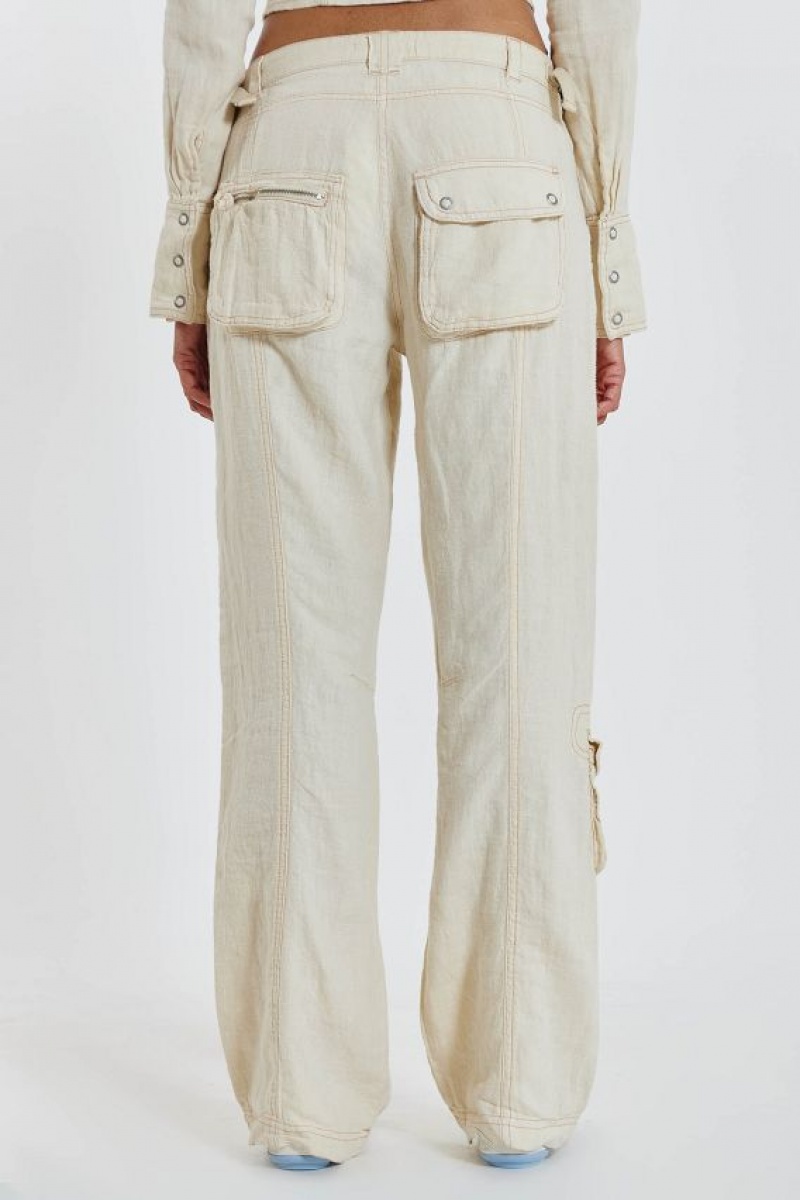 Jadedlondon Santal Linen Cargo Trousers | JADLDN24114