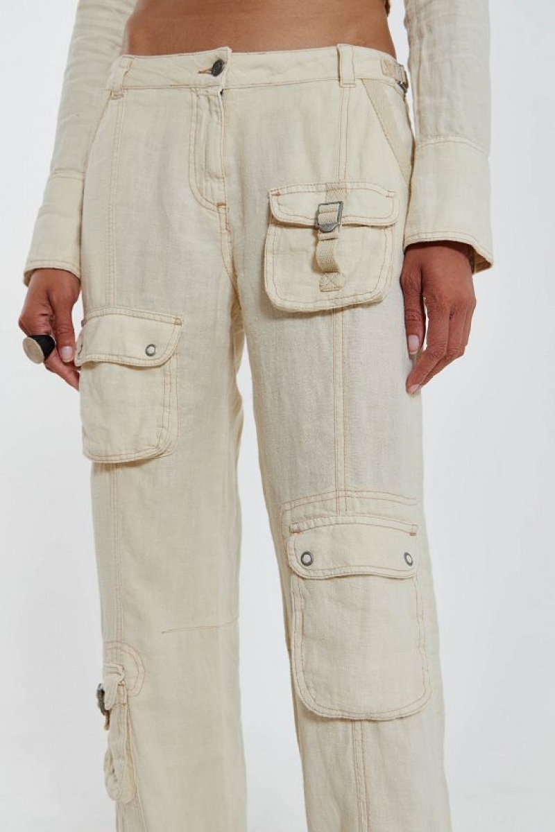 Jadedlondon Santal Linen Cargo Trousers | JADLDN24114