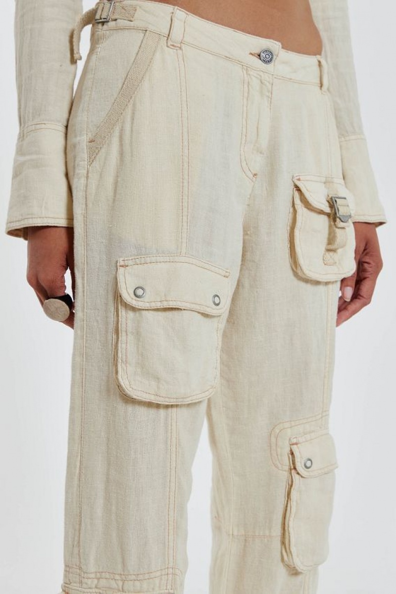 Jadedlondon Santal Linen Cargo Trousers | JADLDN24114