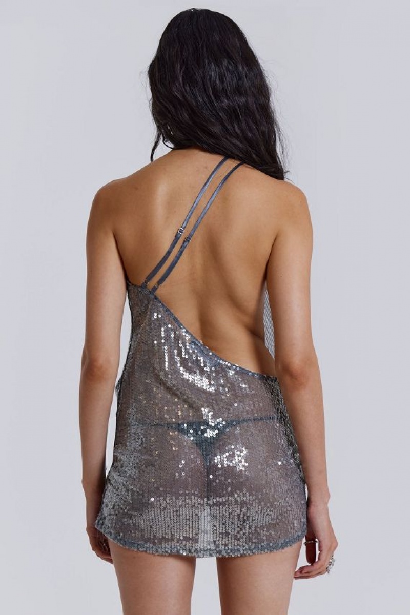 Jadedlondon Silver Vixen Mini Dress | JADLDN23792