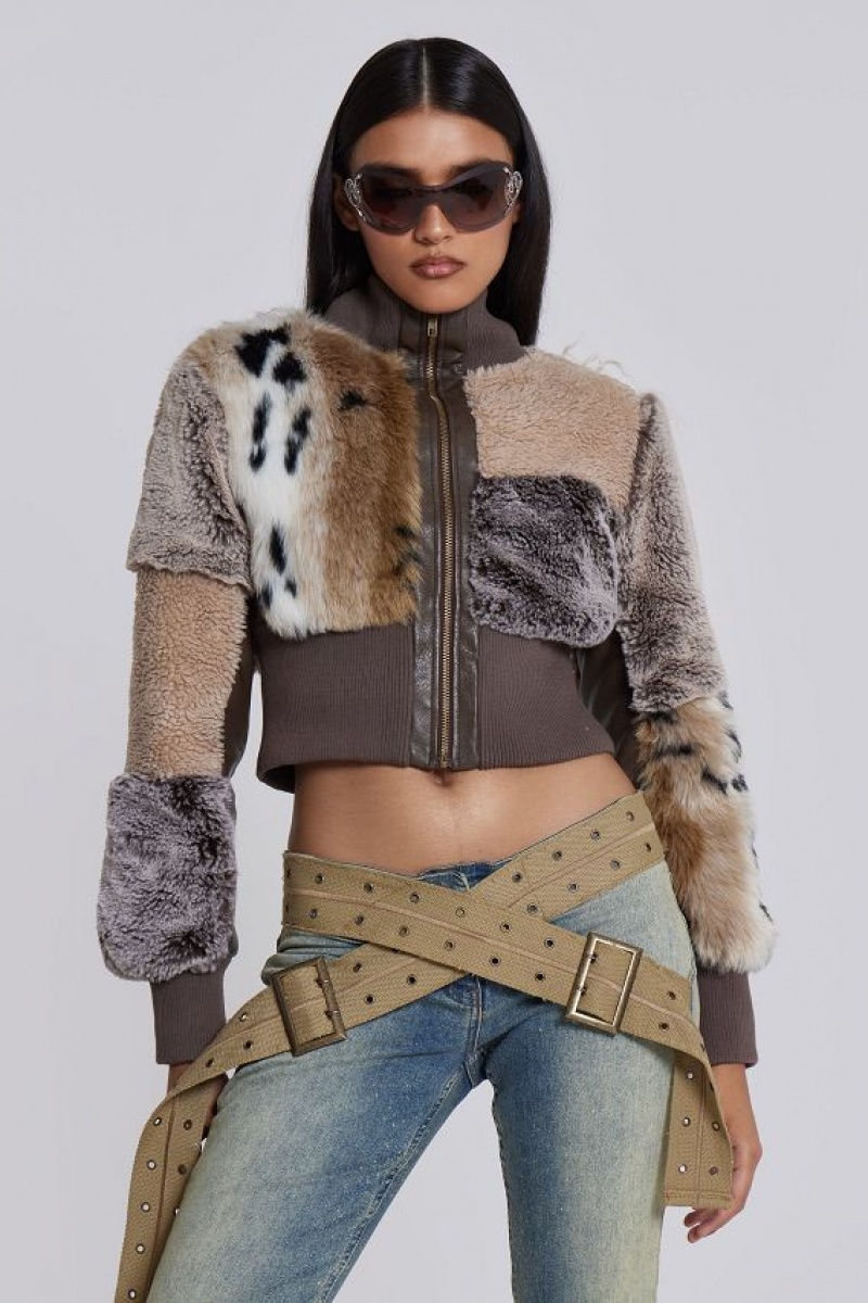 Jadedlondon Soho Faux Fur Bomber Jacket | JADLDN23849