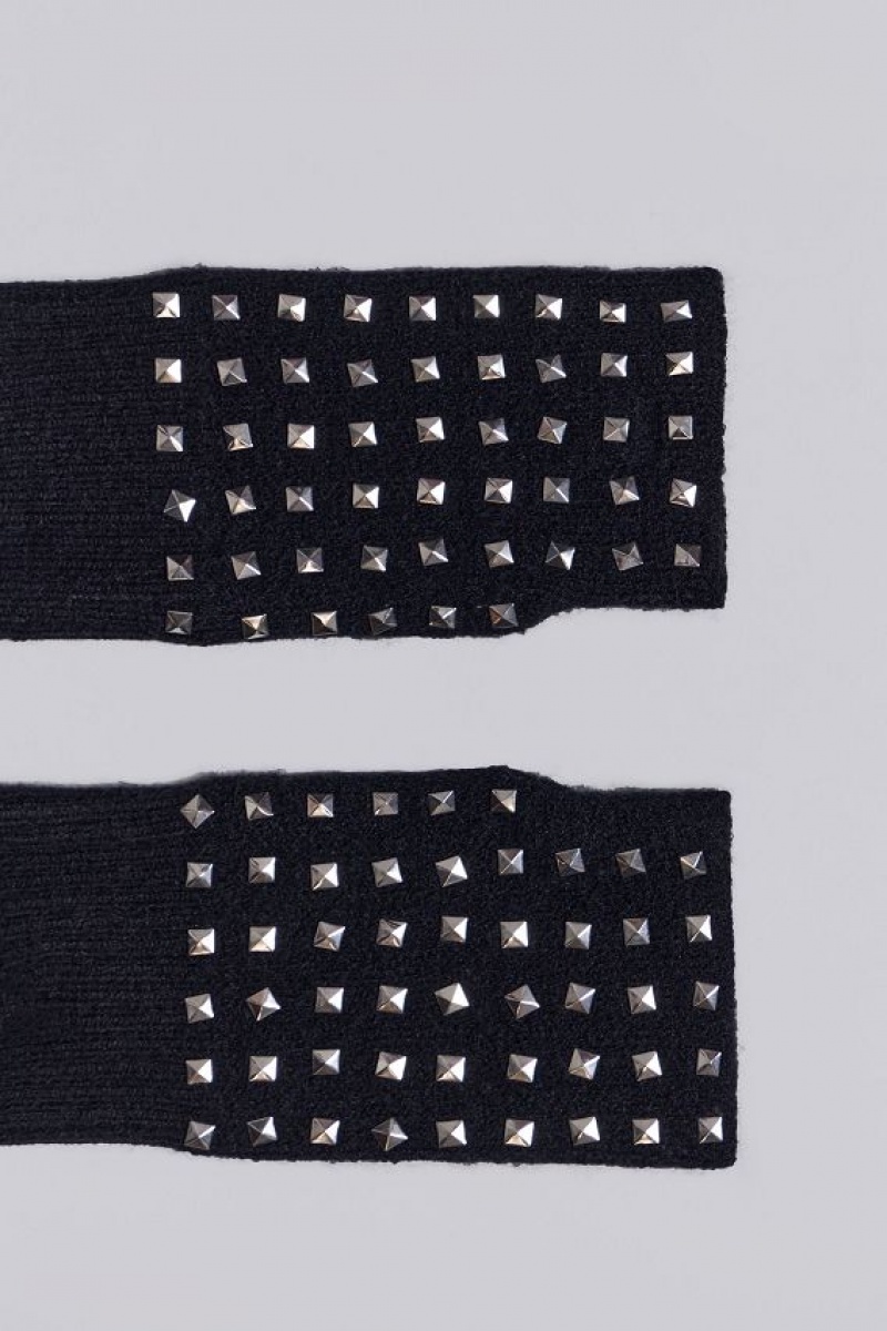 Jadedlondon Stud Fingerless Gloves | JADLDN24909