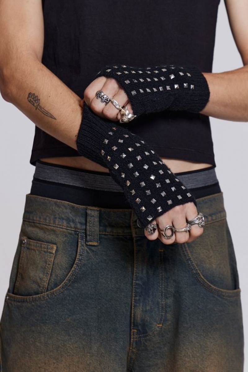 Jadedlondon Stud Fingerless Gloves | JADLDN24909