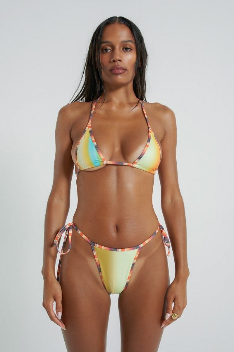 Jadedlondon Sunset Micro Triangle Bikini Top | JADLDN24279