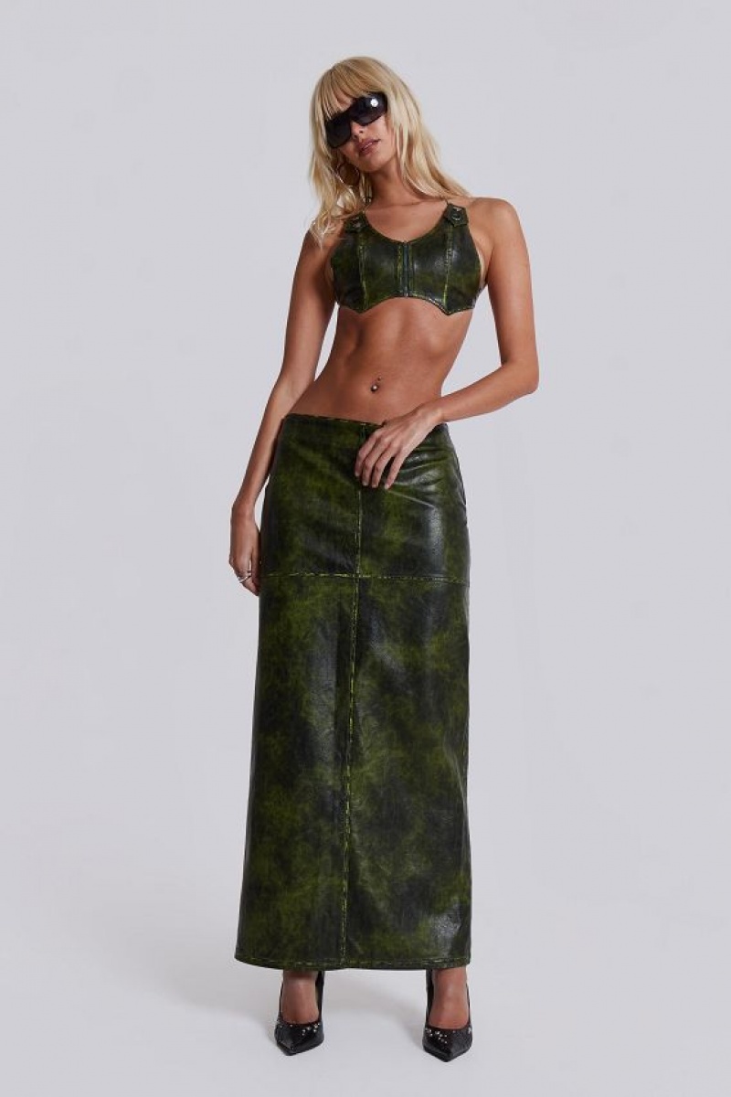 Jadedlondon Venom Faux Leather Maxi Skirt | JADLDN24212