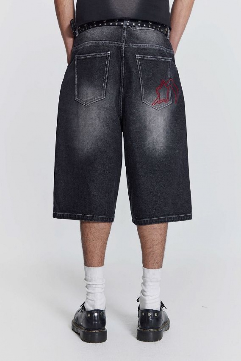 Jadedlondon Washed Black Jumbo Jorts | JADLDN24586