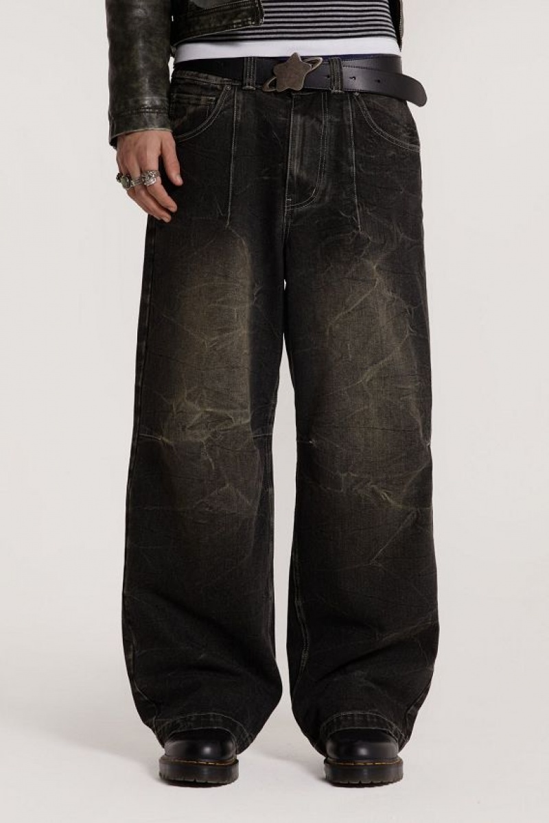 Jadedlondon Washed Black Razor Jean | JADLDN24501