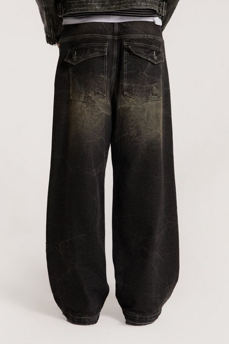 Jadedlondon Washed Black Razor Jean | JADLDN24501